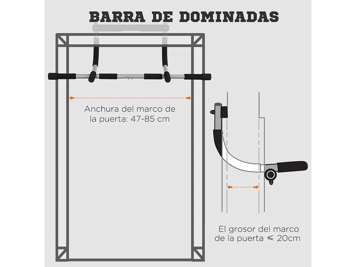 Barra de dominadas negro 92x40x17 cm HOMCOM