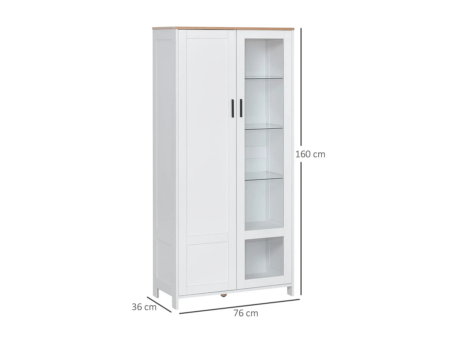Alacena de cocina blanco 76x36x160 cm HOMCOM