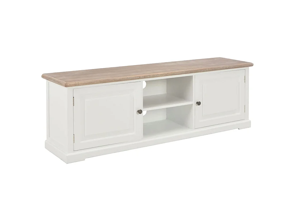 Meuble TV blanc 110x30x40 cm bois d'ingénierie