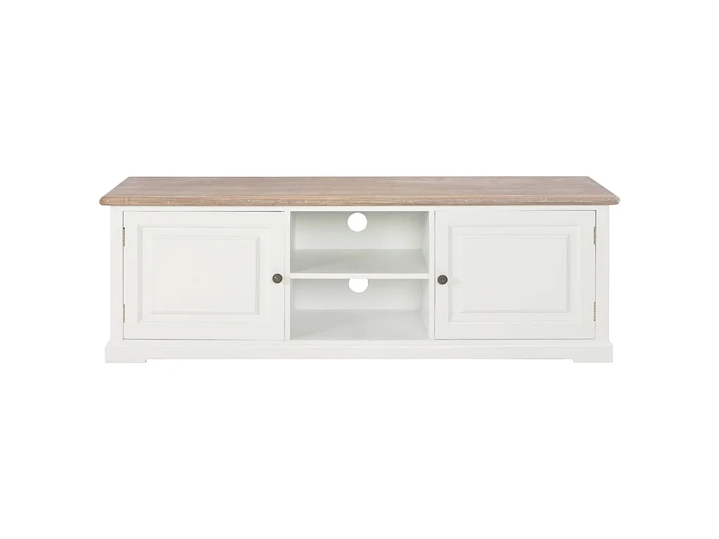 Meuble TV blanc 110x30x40 cm bois d'ingénierie