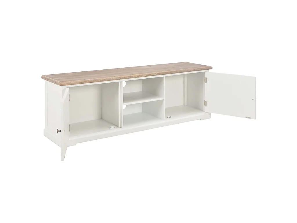 Meuble TV blanc 110x30x40 cm bois d'ingénierie