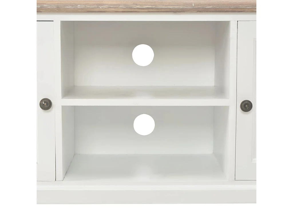 Meuble TV blanc 110x30x40 cm bois d'ingénierie
