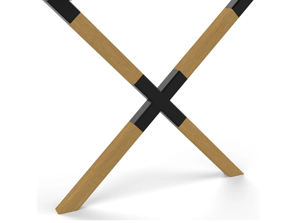 Pieds de table en forme de X 77,8x71 cm Bois et métal Naturel