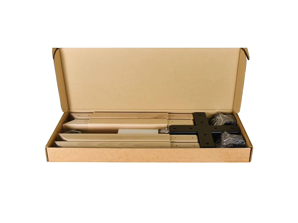 Pieds de table en forme de X 77,8x71 cm Bois et métal Naturel