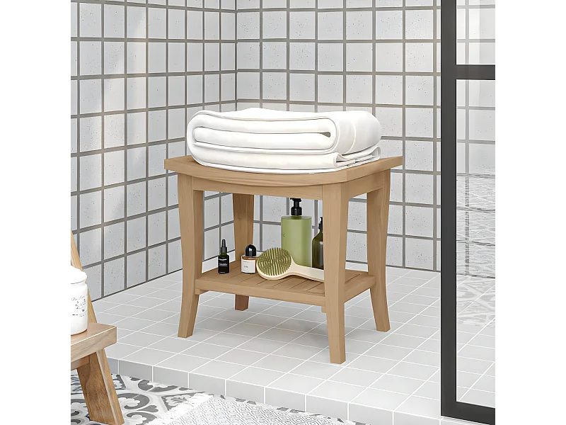 Badezimmer-Beistelltisch 50x35x45 cm Massivholz Teak