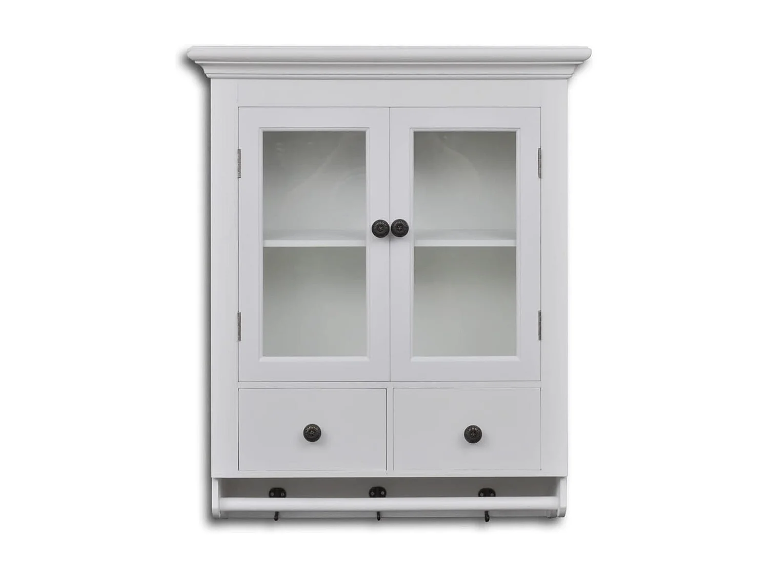 Placard mural de cuisine avec porte en verre Bois blanc