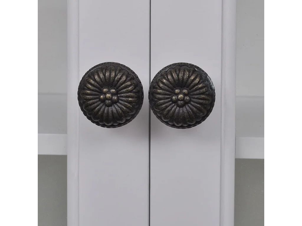 Armario de cocina de pared de madera y puerta de vidrio blanco