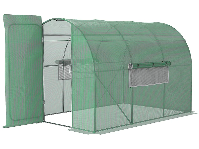 Invernadero de túnel verde 300x200x200 cm Outsunny