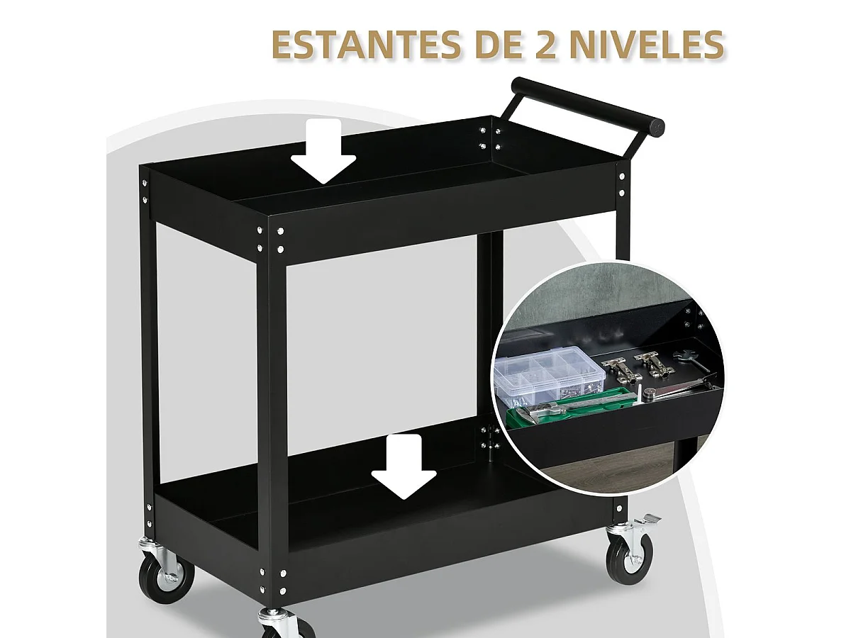 Carro de herramientas negro 84.5x38x84 cm DURHAND