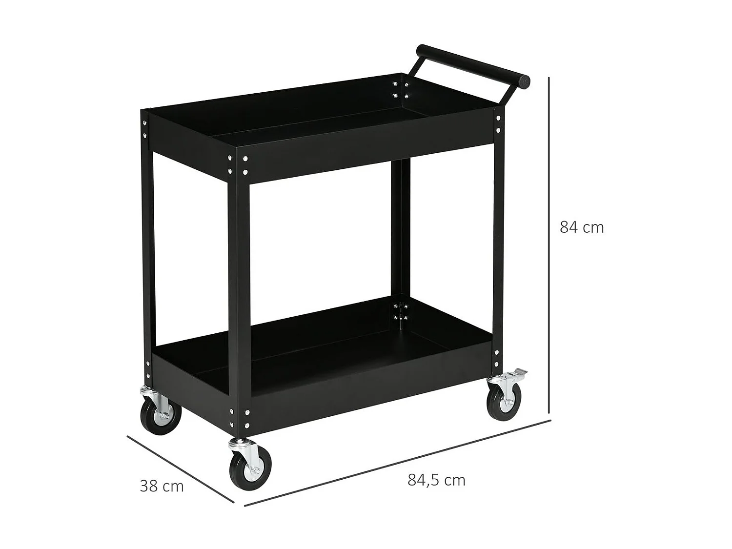 Carro de herramientas negro 84.5x38x84 cm DURHAND