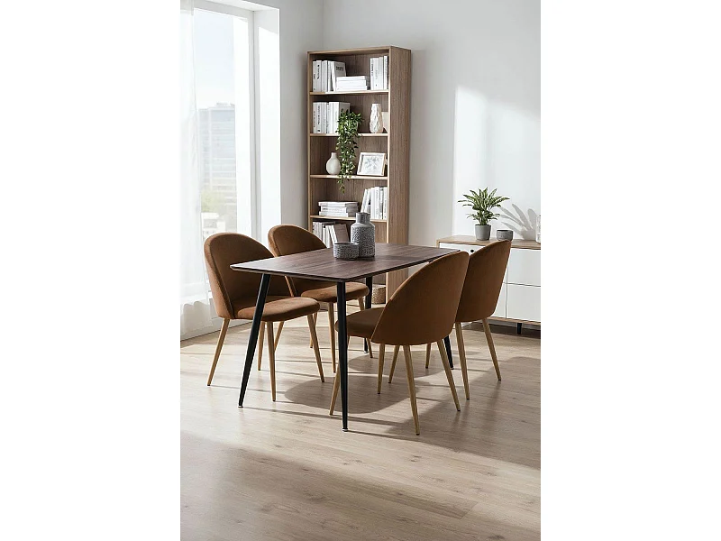 Packs Sillas Comedor - Pack 4 Sillas Vint Terciopelo - Marrón