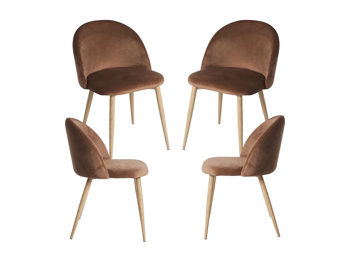 Packs Sillas Comedor - Pack 4 Sillas Vint Terciopelo - Marrón