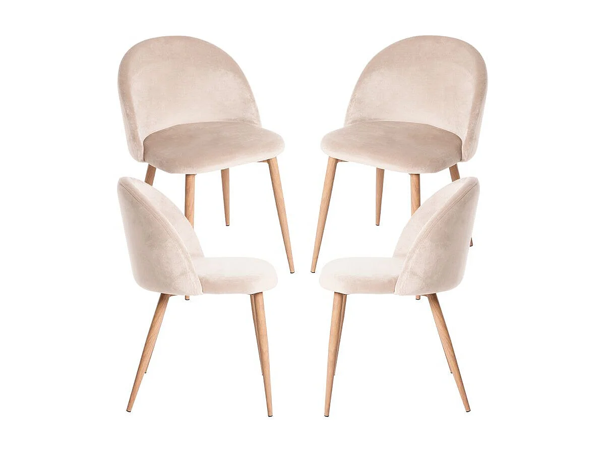 Packs Sillas Comedor - Pack 4 Sillas Vint Terciopelo - Beige