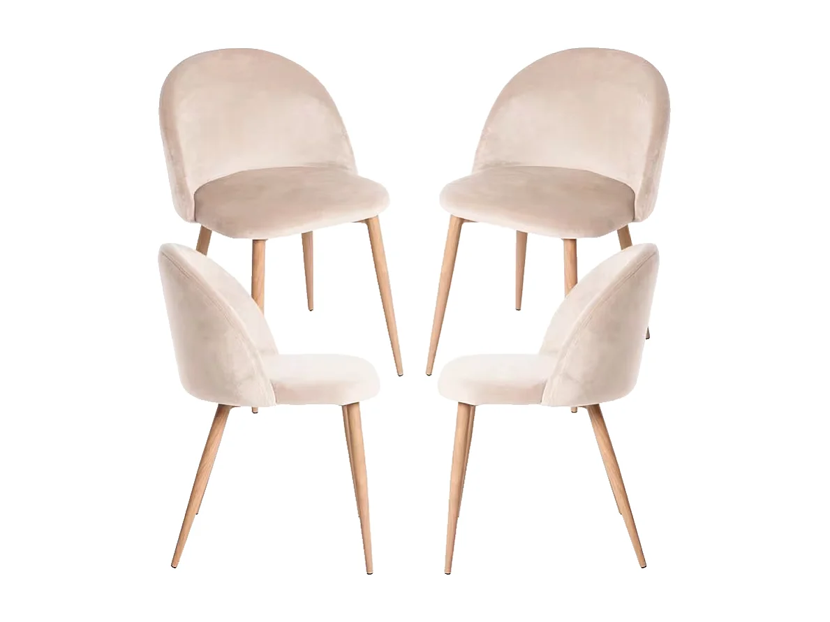 Packs Sillas Comedor - Pack 4 Sillas Vint Terciopelo - Beige