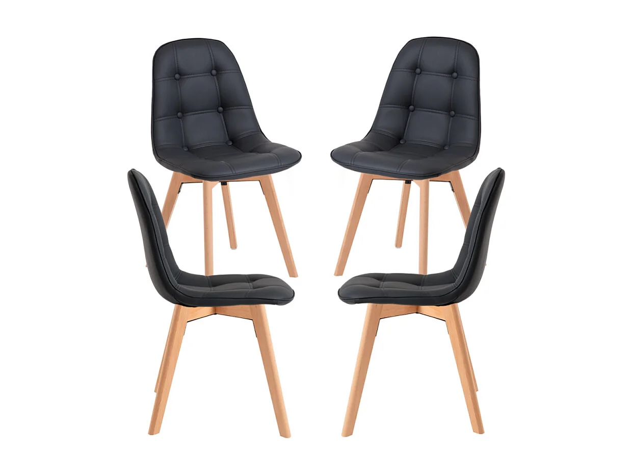 Packs Sillas Comedor - Pack 4 Sillas Vorak - Negro
