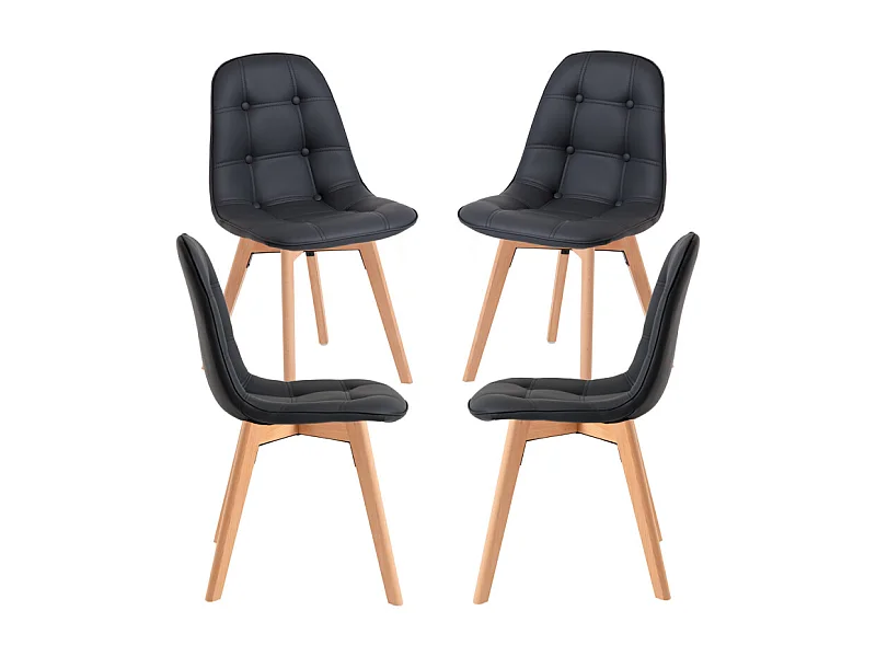 Packs Sillas Comedor - Pack 4 Sillas Vorak - Negro