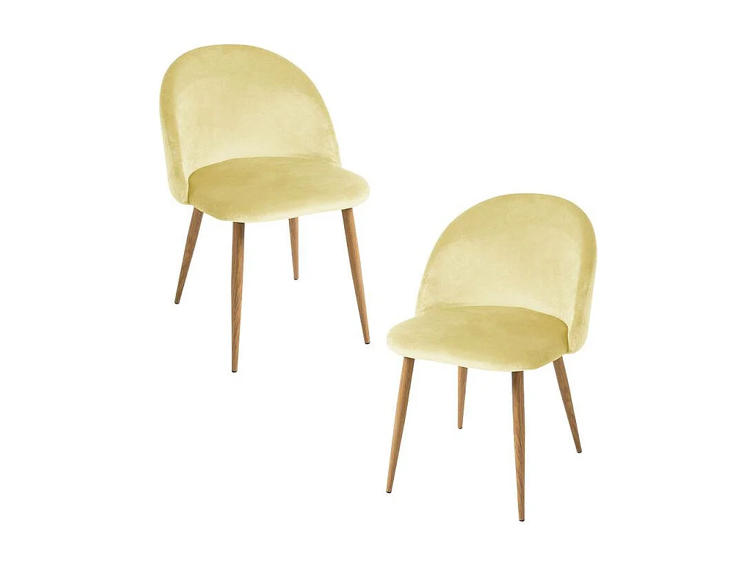 Packs Sillas Comedor - Pack 2 Sillas Vint Terciopelo - Amarillo dorado