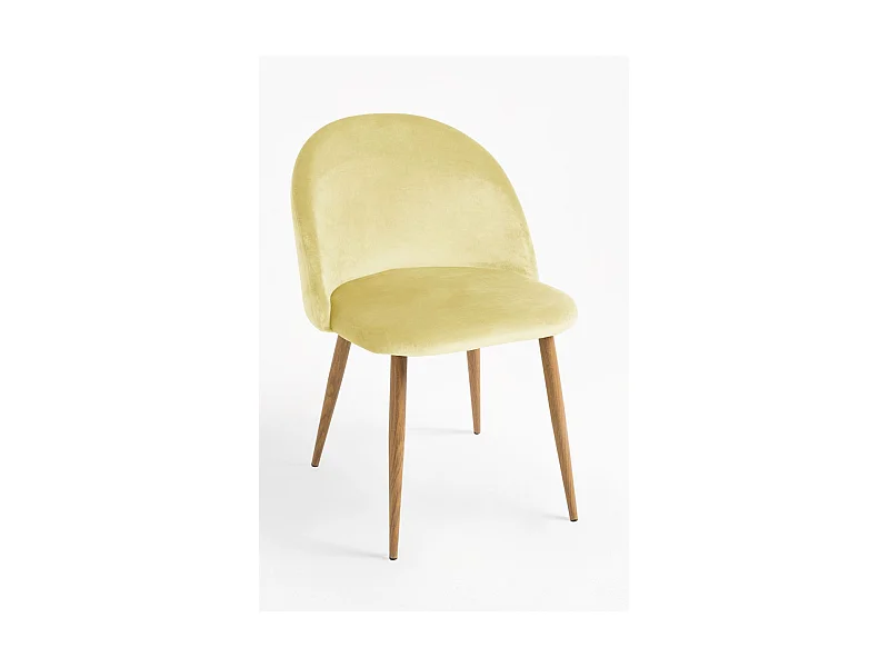 Sillas Comedor - Silla Vint Terciopelo - Amarillo dorado
