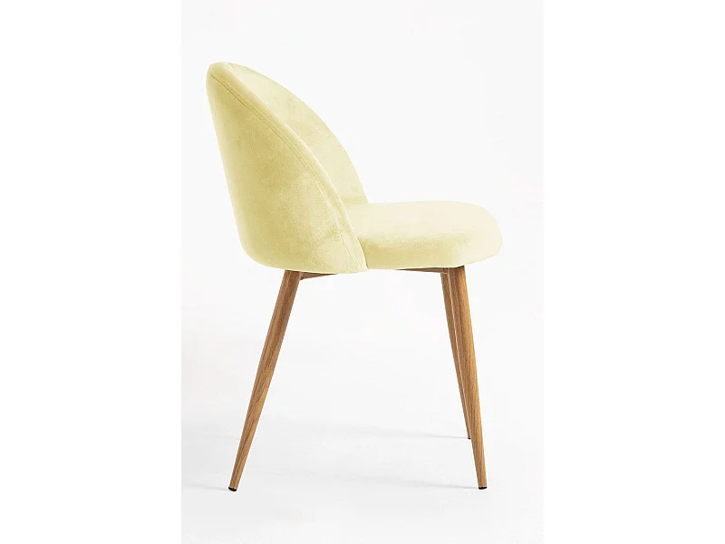 Sillas Comedor - Silla Vint Terciopelo - Amarillo dorado
