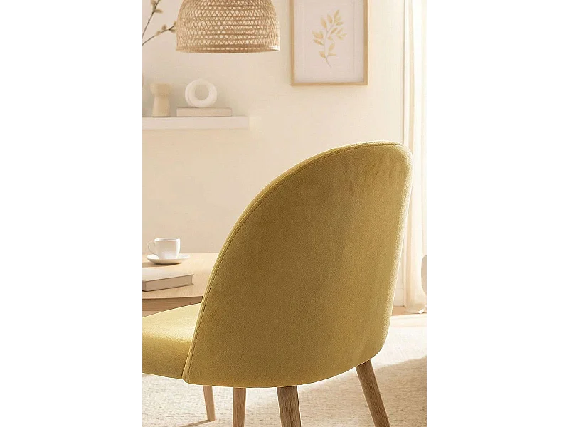 Sillas Comedor - Silla Vint Terciopelo - Amarillo dorado