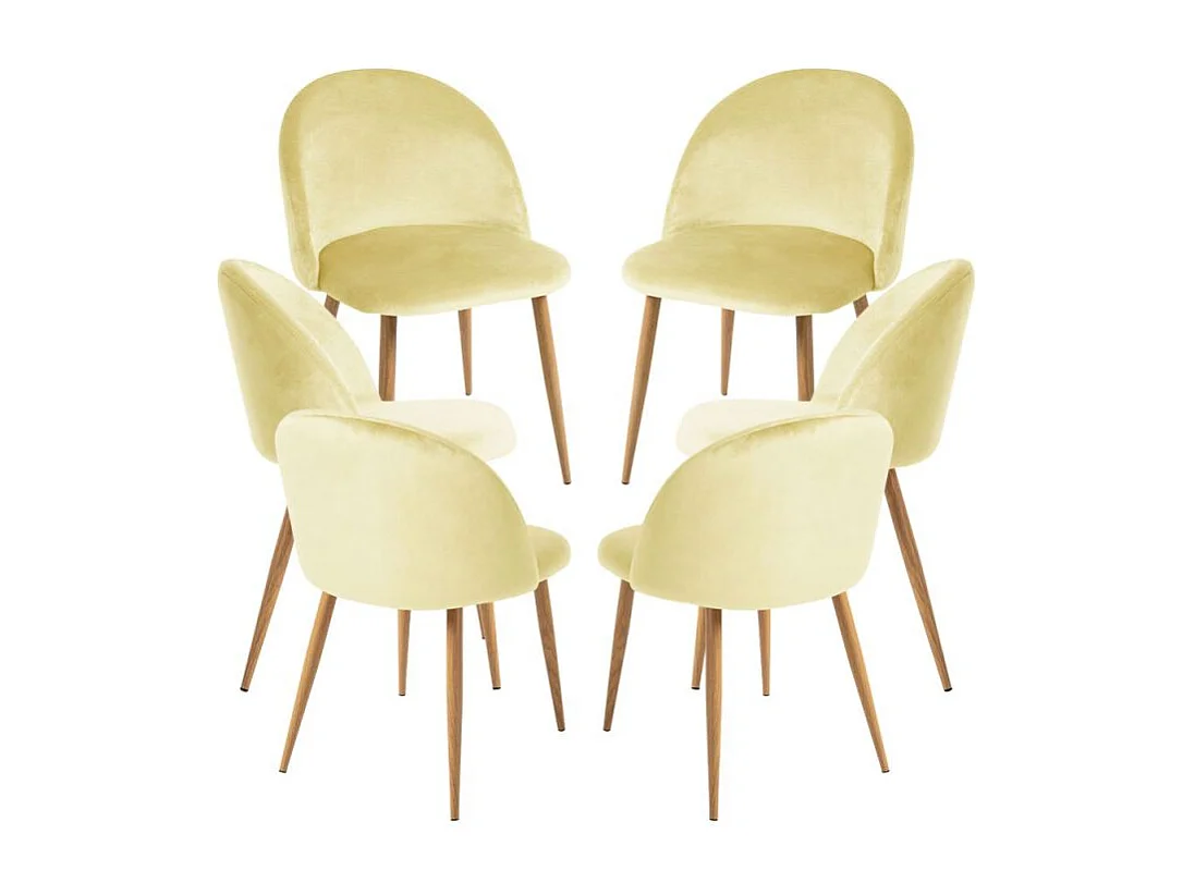 Packs Sillas Comedor - Pack 6 Sillas Vint Terciopelo - Amarillo dorado