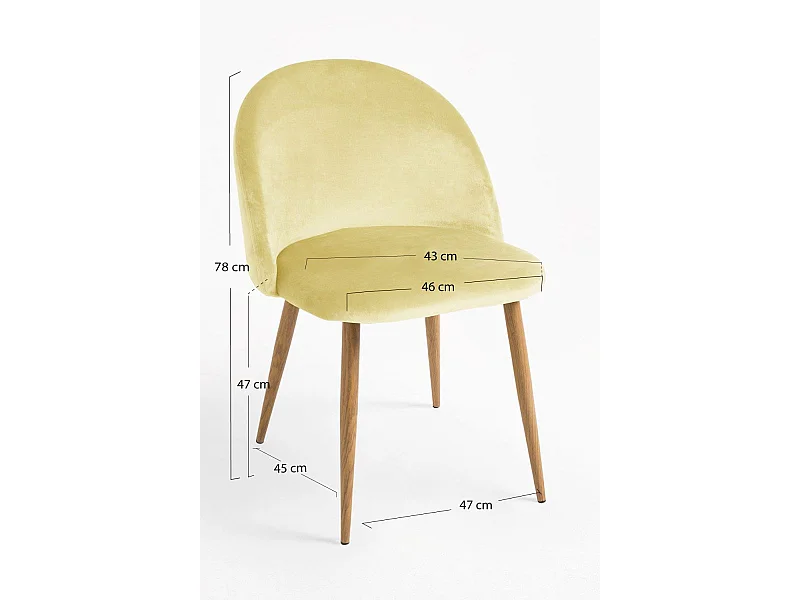 Packs Sillas Comedor - Pack 6 Sillas Vint Terciopelo - Amarillo dorado