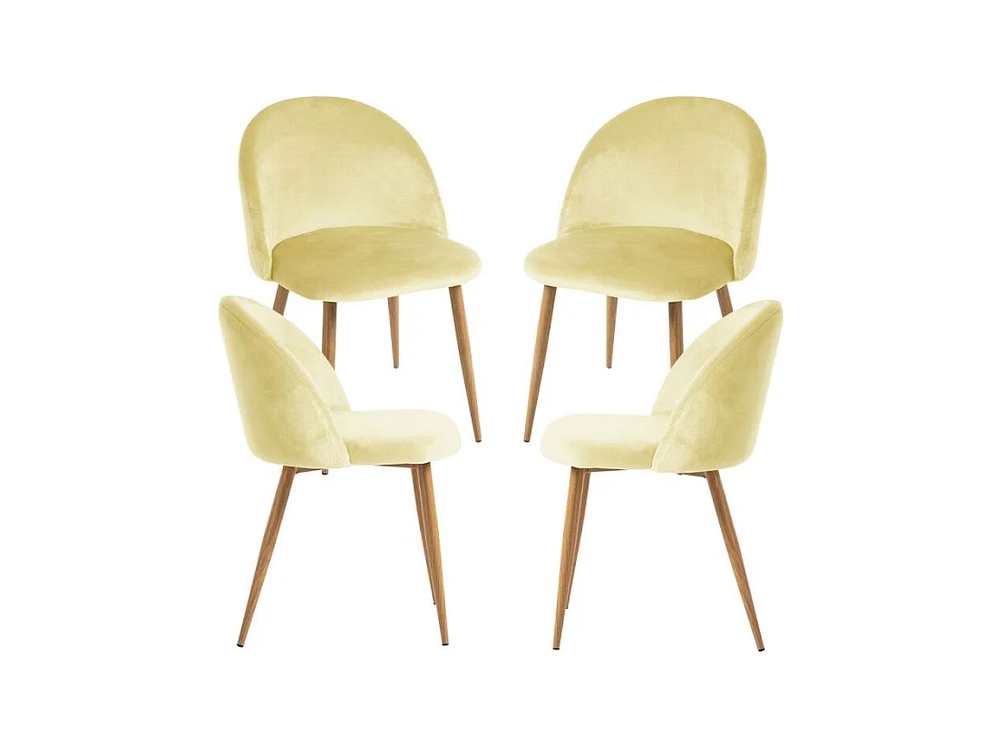 Packs Sillas Comedor - Pack 4 Sillas Vint Terciopelo - Amarillo dorado