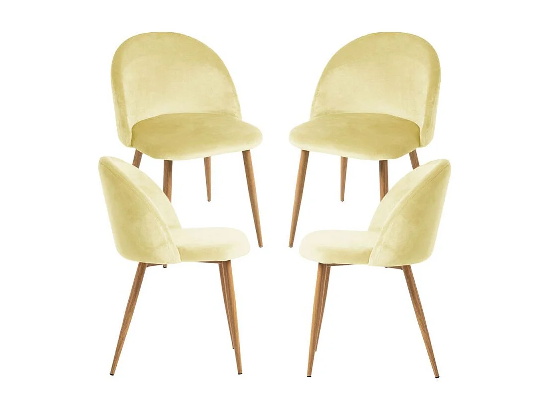 Packs Sillas Comedor - Pack 4 Sillas Vint Terciopelo - Amarillo dorado