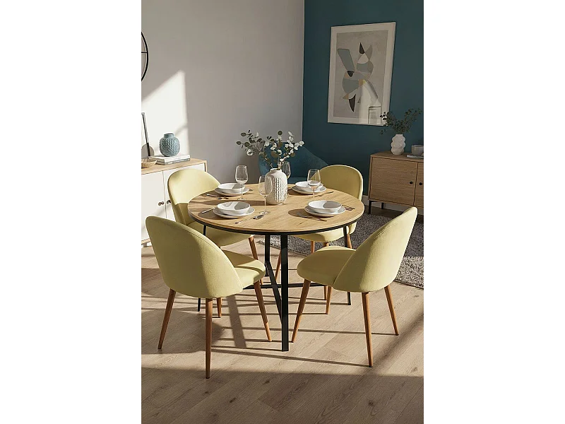 Packs Sillas Comedor - Pack 4 Sillas Vint Terciopelo - Amarillo dorado