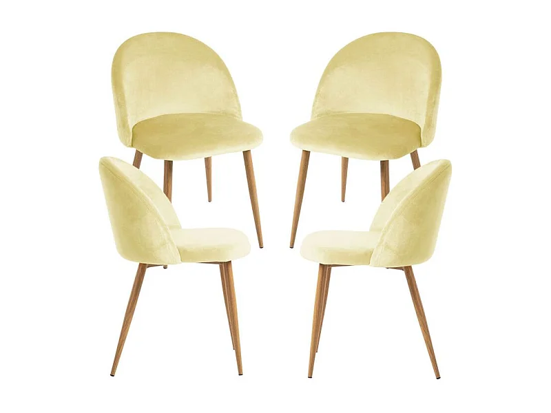 Packs Sillas Comedor - Pack 4 Sillas Vint Terciopelo - Amarillo dorado