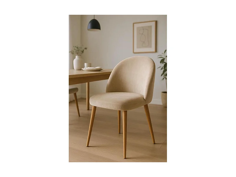 Sillas Comedor - Silla Vint Terciopelo - Beige
