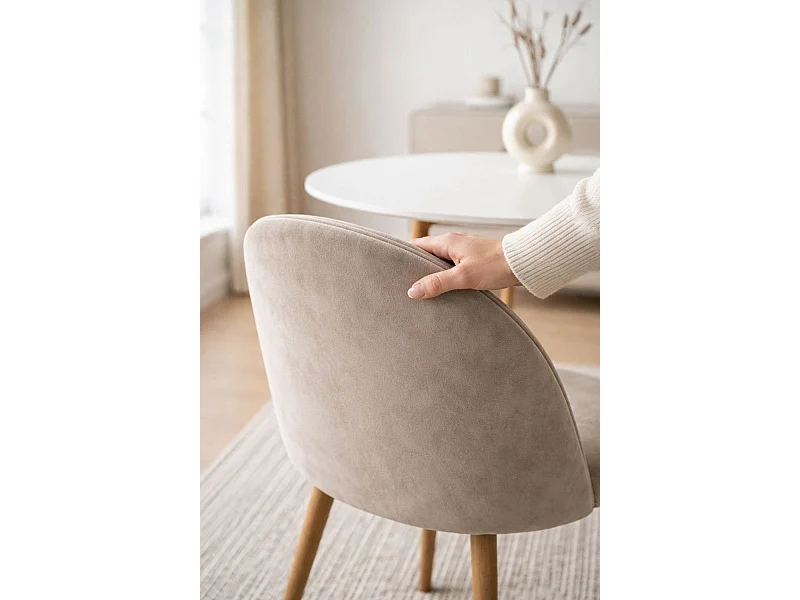 Sillas Comedor - Silla Vint Terciopelo - Beige