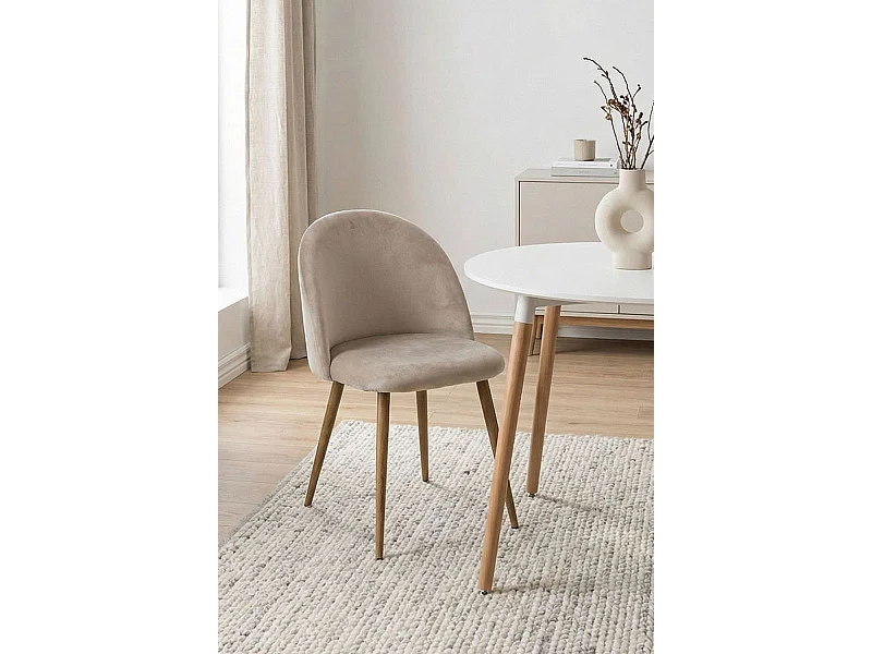 Sillas Comedor - Silla Vint Terciopelo - Beige