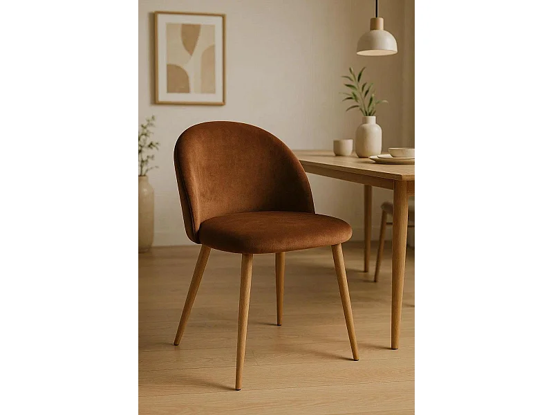 Sillas Comedor - Silla Vint Terciopelo - Marrón