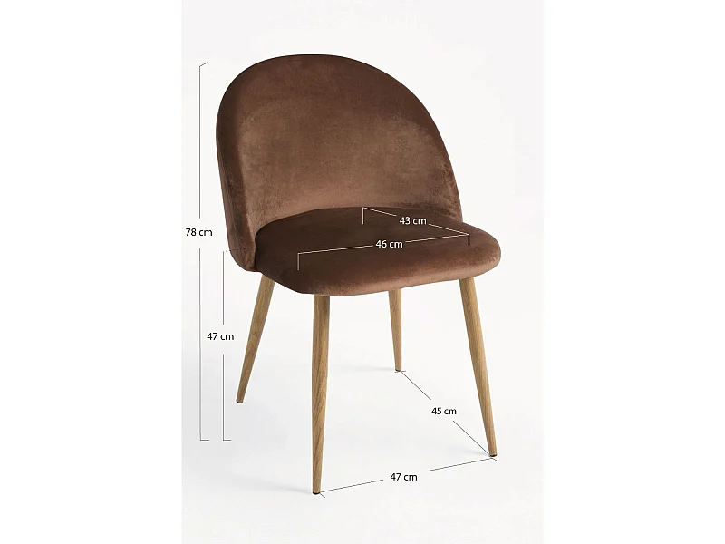Sillas Comedor - Silla Vint Terciopelo - Marrón