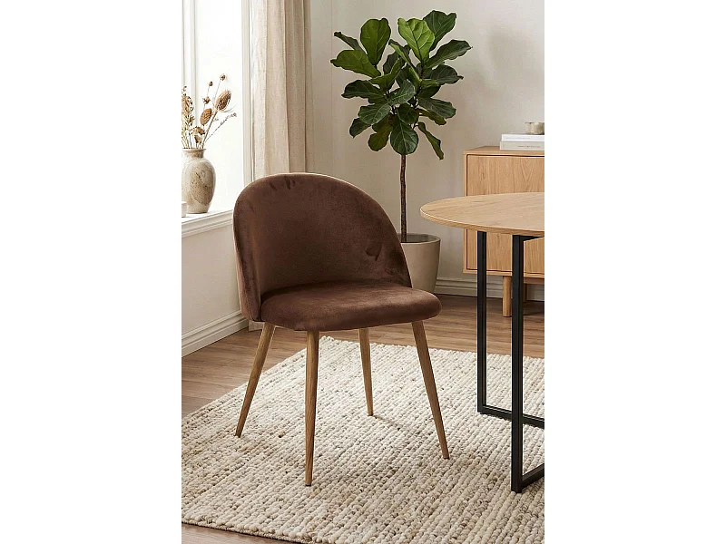 Sillas Comedor - Silla Vint Terciopelo - Marrón
