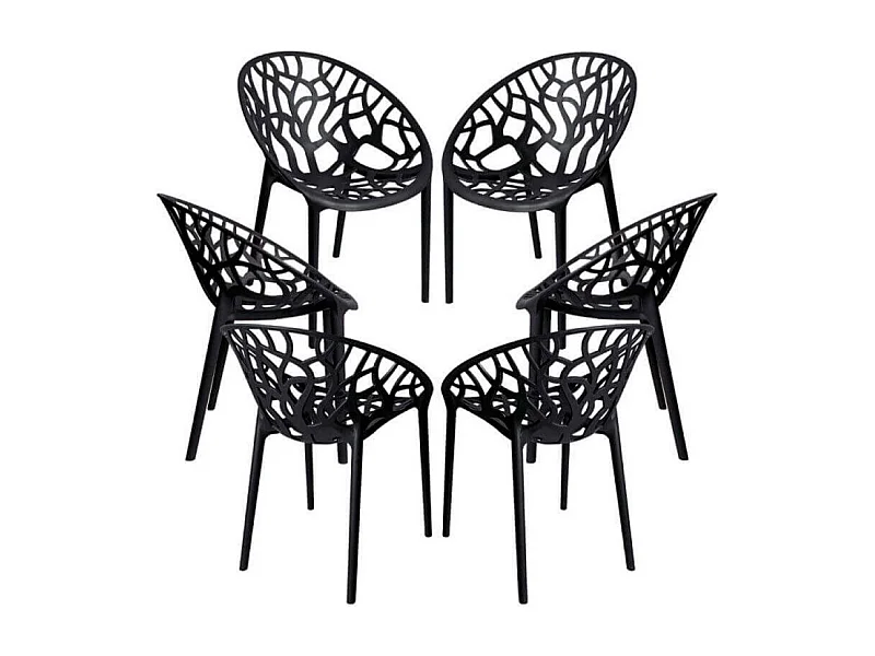 Packs Sillas Jardín - Pack 6 Sillas Nido - Negro
