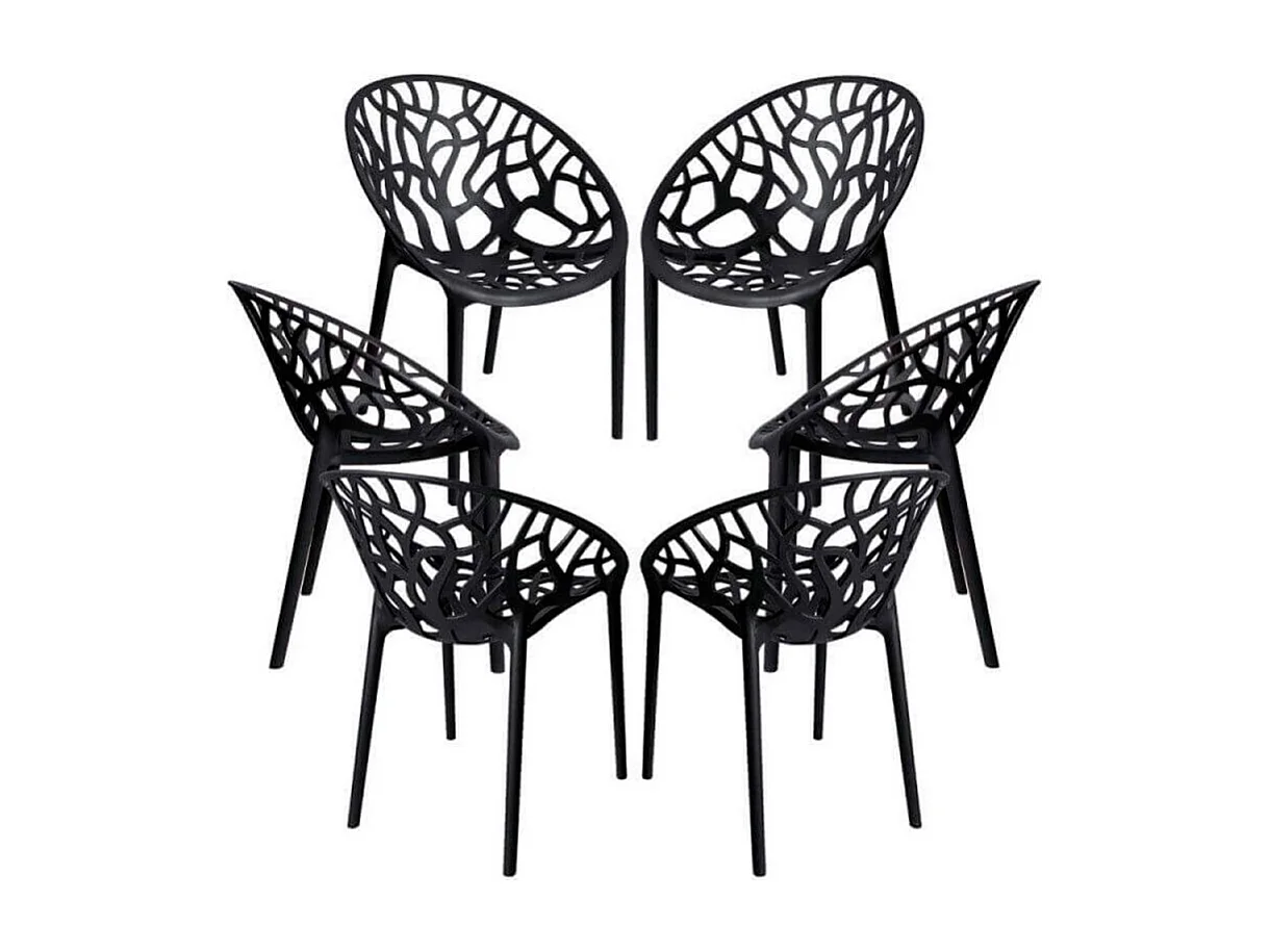 Packs Sillas Jardín - Pack 6 Sillas Nido - Negro