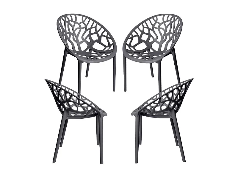 Packs Sillas Jardín - Pack 4 Sillas Nido - Gris oscuro