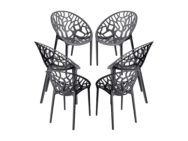 Packs Sillas Jardín - Pack 6 Sillas Nido - Gris oscuro