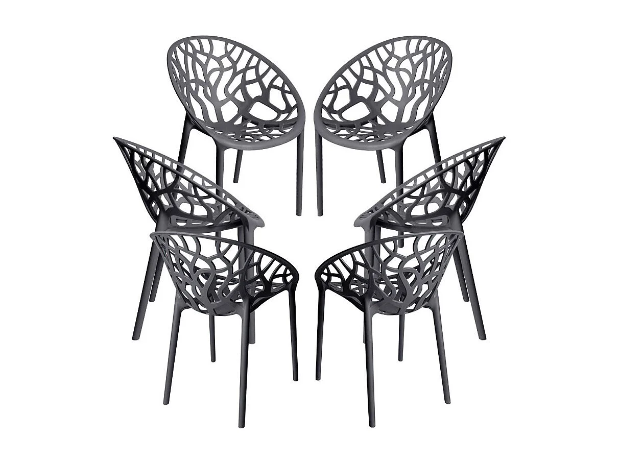Packs Sillas Jardín - Pack 6 Sillas Nido - Gris oscuro