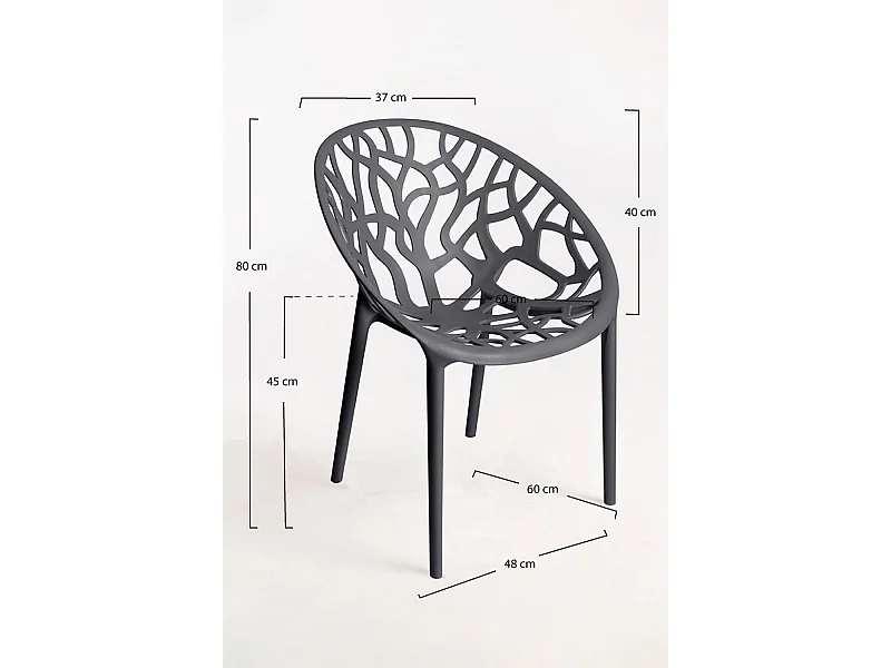 Packs Sillas Jardín - Pack 6 Sillas Nido - Gris oscuro