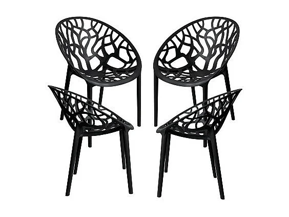 Packs Sillas Jardín - Pack 4 Sillas Nido - Negro