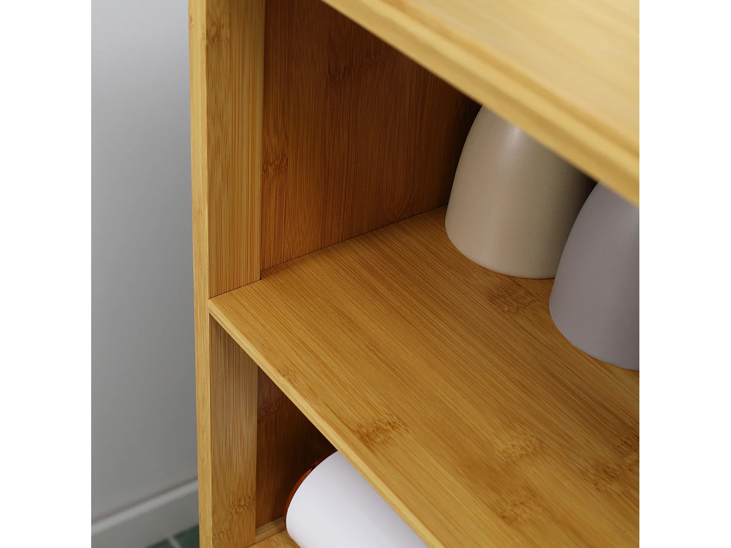 Armario de baño madera natural 50x29x92 cm kleankin