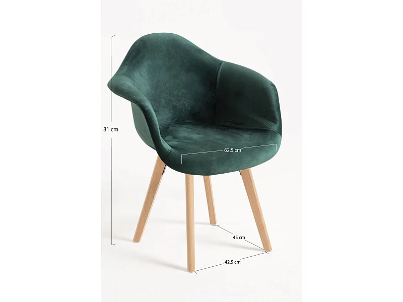 Sillas Comedor - Silla Belu Terciopelo - Verde
