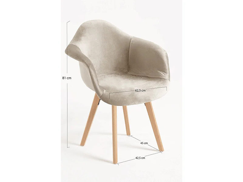 Packs Sillas Comedor - Pack 4 Sillas Belu Terciopelo - Beige
