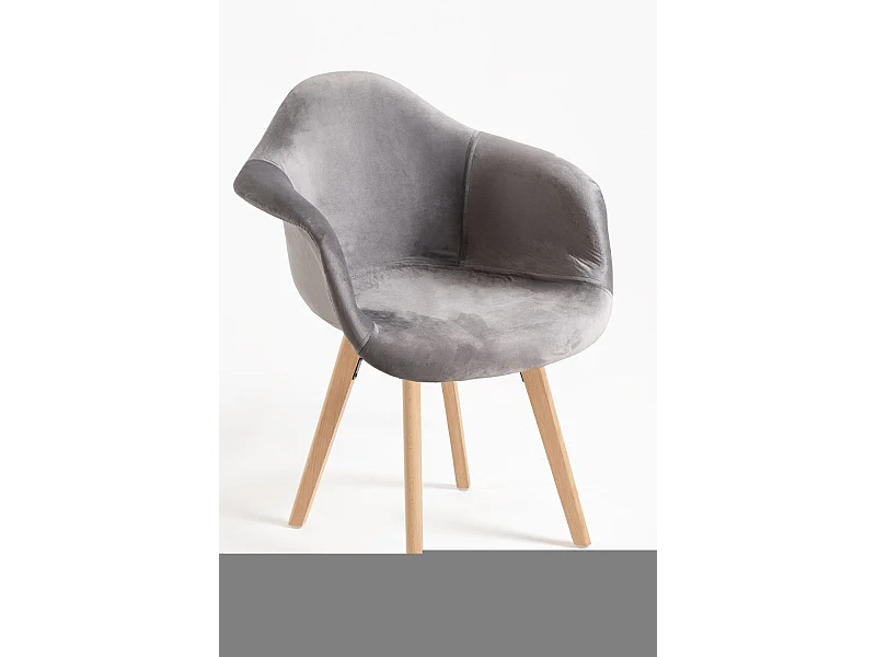 Sillas Comedor - Silla Belu Terciopelo - Gris claro