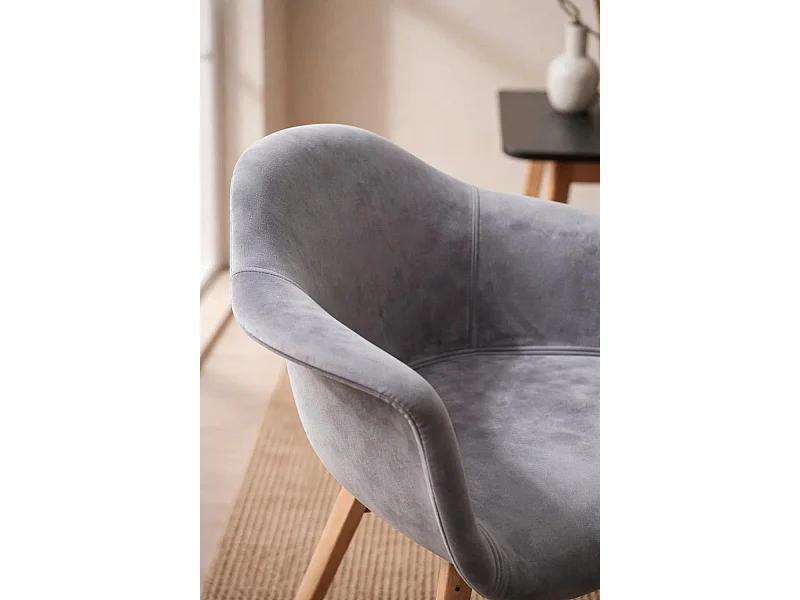 Sillas Comedor - Silla Belu Terciopelo - Gris claro