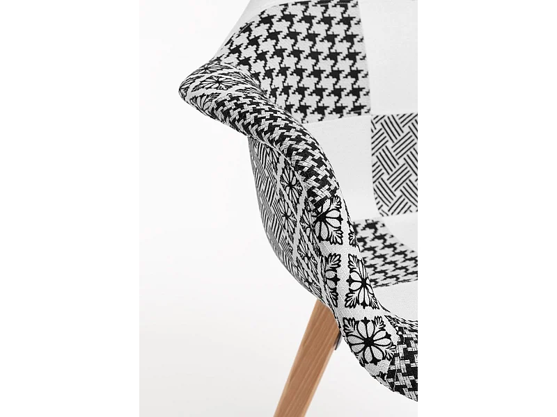 Sillas Comedor - Silla Belu Patchwork - Patchwork blanco y negro