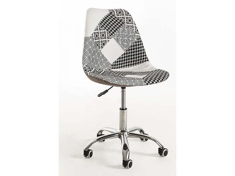 Silla de Oficina Patchwork Blanca y negro Neo Patchwork - Máxima Ergonomía - Ideal para Escritorio y Gaming